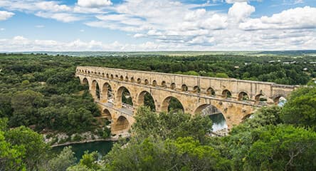 Pont du Gard, an old Roman aqueduct in Provence