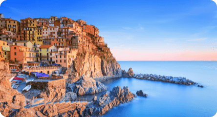 Cinque Terre National Park at dusk