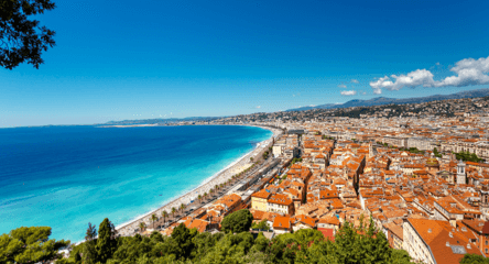 Panorama of Nice on the French Riviera